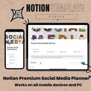 Notion Template Premium Social Media Planner, Digital Content Creator Template, Social Media Content Calendar
