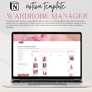Notion Template Wardrobe Manager, Notion Template Outfit Planning, Notion Planner, Notion Dashboard, Notion Outfit Planner, Aesthetic Notion