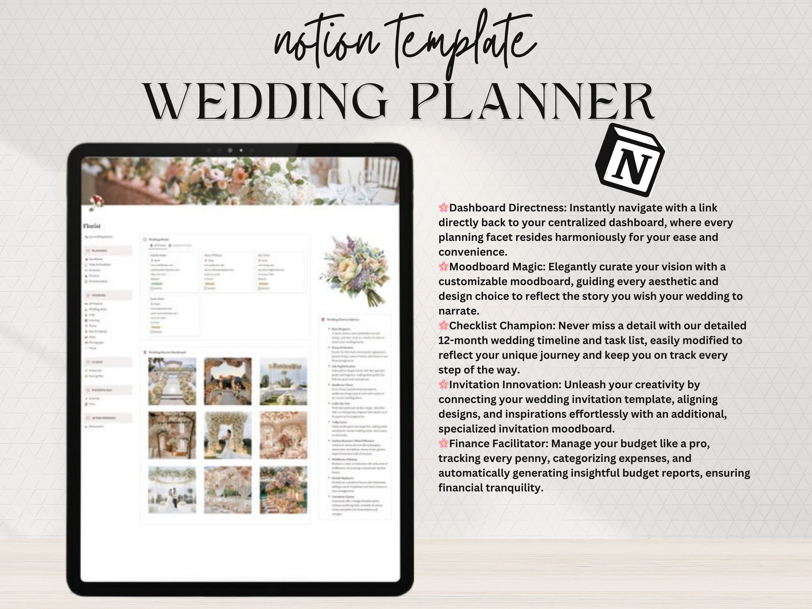 Notion Template Wedding Planner , Notion Wedding Timeline Calendar ...