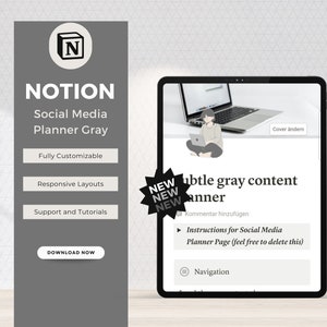 Notion Social Media Planner, Content Planner for Influencers Content Creators, Content Calendar Notion, Instagram Youtube Planner