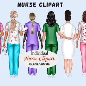 Nurse Clipart PNG, Doctor Clipart, Medical Nurse Fashion, African American Nurse Girl Clipart, Nurse Life Sublimation