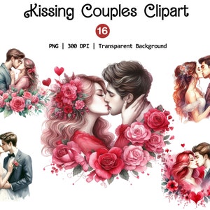 Imágenes prediseñadas de parejas besándose, beso de amor png, pareja romántica png, gráficos de abrazo y beso, png temático de amor para San Valentín