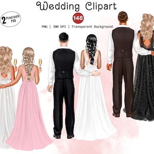 Hochzeit Clipart, einzigartige Hochzeit Tag Png, Braut und Bräutigam Clipart, Just Married PNG, Ehe Clipart, Instant Download