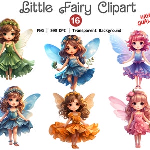Carina piccola fata Clipart, Clipart da favola unica PNG, Grafica fata magica, Fate Png, Fata Nursery Clip Art