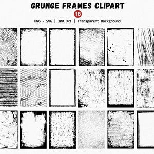Grunge Frames Clipart, Unique Grunge Textures Png, Distressed Borders & Backgrounds, Rectangle Borders Svg, Grunge Overlays