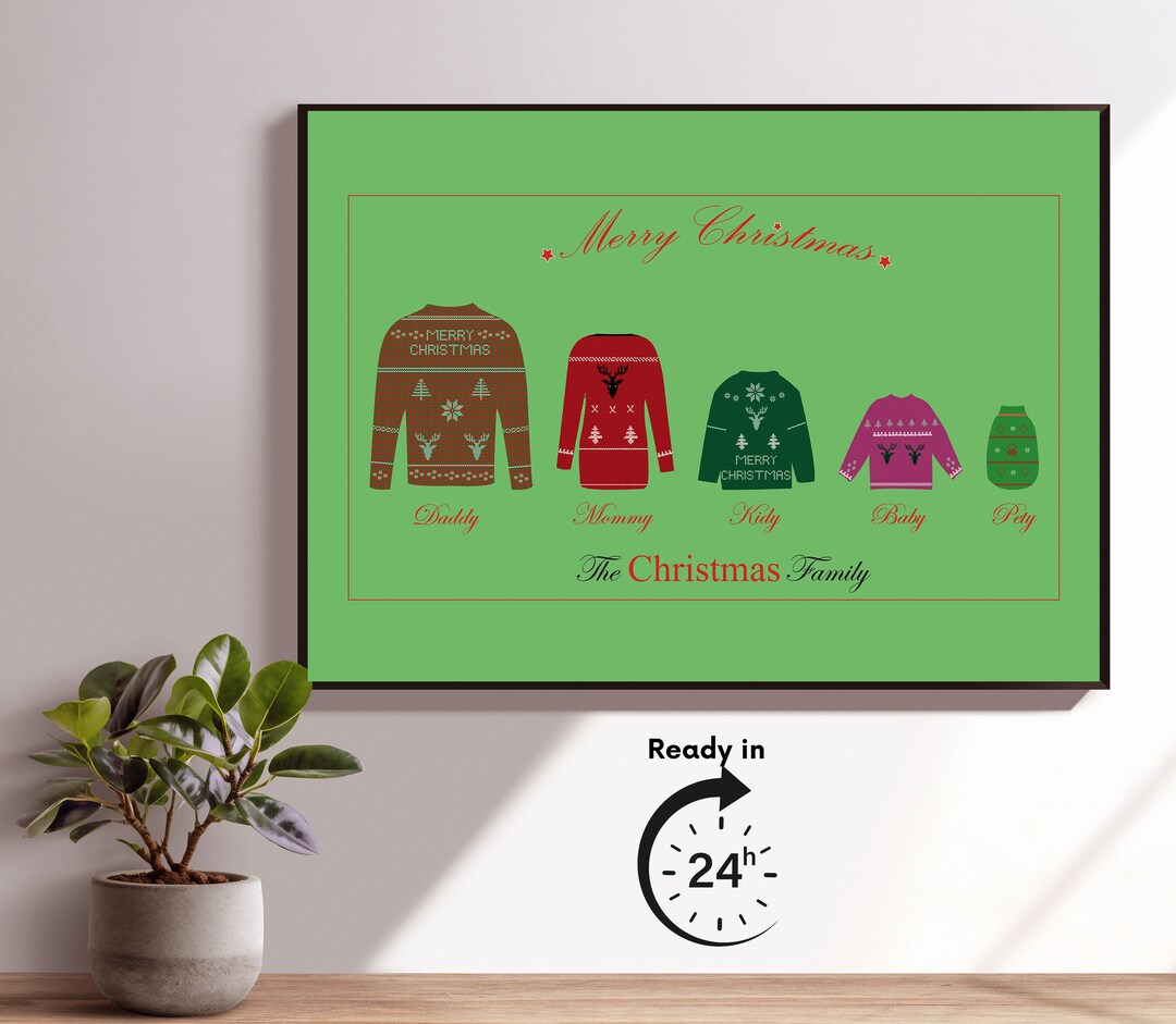 Personalized Christmas Family Gift, Custom Family Gift Print, Christmas