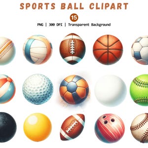 Bola De Esporte Clipart, Bola De Esportes PNG, Bola De Golfe Png, Bola De Basquete, Bola De Futebol, Vários Esportes Png, Download Instantâneo