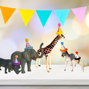 Mini Party Hats for Animals and Dinosaurs, Hats for Plastic Toys, Toy Party Hat