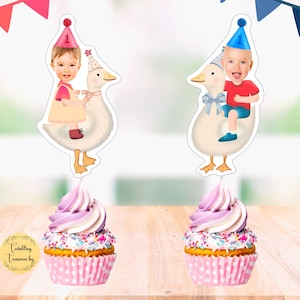 Silly Goose Cupcake Toppers | One Silly Goose Personalized Toppers | First Birthday | Silly Goose Birthday Decor