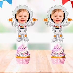 Astronaut Custom Face Cupcake Toppers | Astronaut Cupcake Toppers | Personalized Photo Cupcake Toppers
