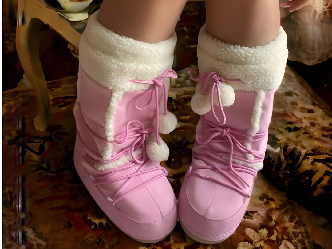 Women's Yeti Style Pink Winter Boots Faux Fur Lined Snow Etsy