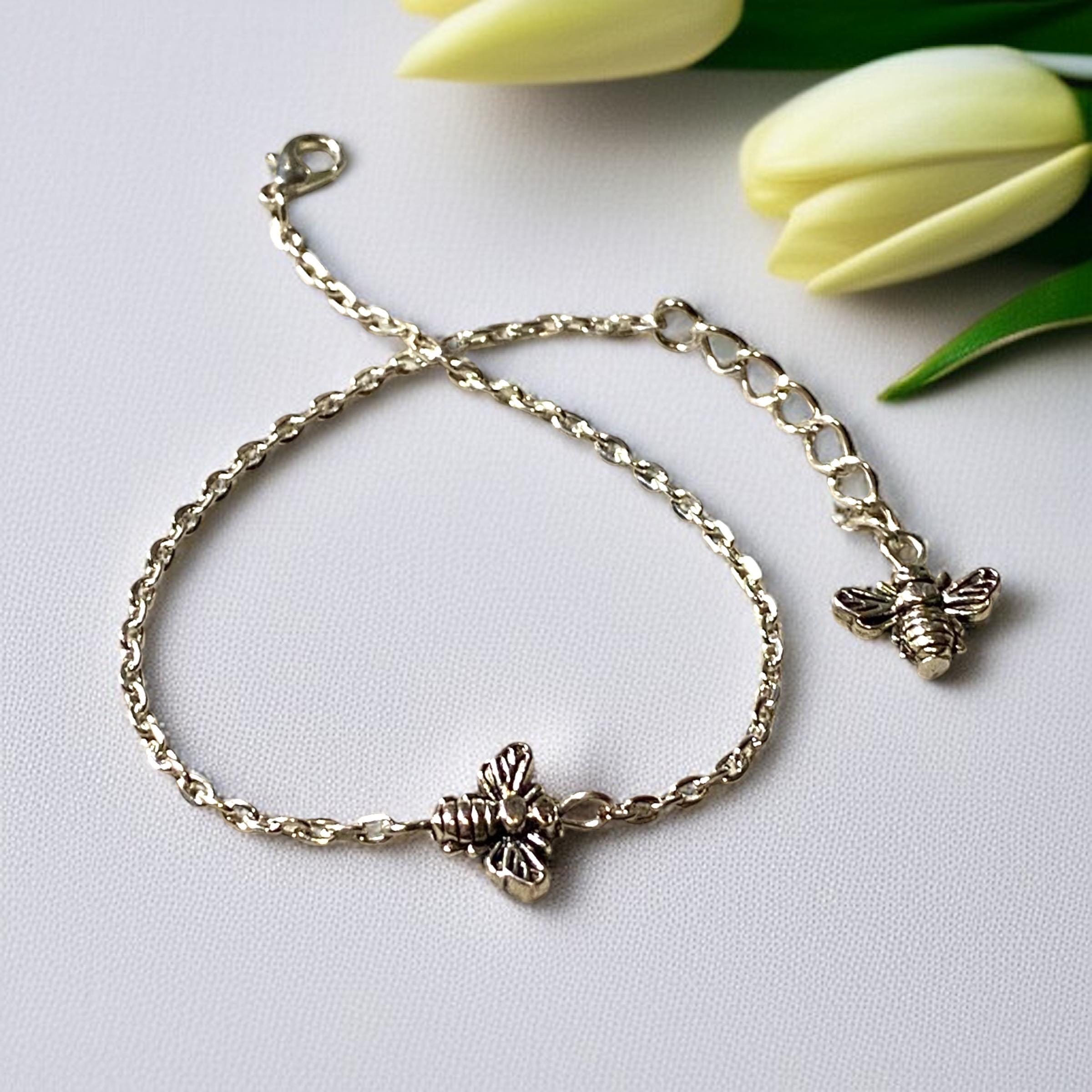 BESPORTBLE Braccialetto Aperto Regolabile a Forma di Ape in Lega Bracciale Donna Elegante Design a Nido D'Ape Traforato Gioielli Raffinati per Feste Matrimoni e Abbigliamento Quotidiano