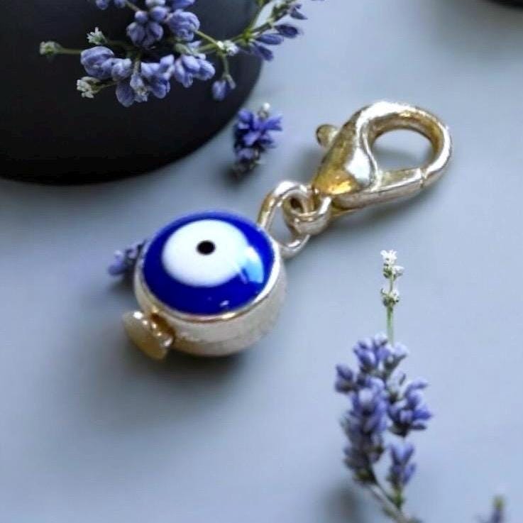 Portachiavi Borsetta In Vetro Con Perline E Nappa Rossa, Charm Pendente Placcato Argento, Idea Regalo Donna