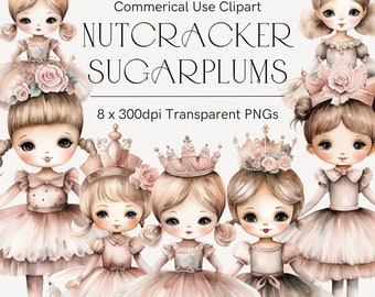 Nussknacker Ballerina Clipart, Aquarell Zuckerpflaume Fee, Weihnachtsnussknacker Ballett, Ballerina Bündel, Pastell Weihnachten, Transparentes png