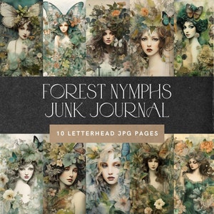 Elven Forest Junk Journal Kit, Elf Collage Printable, Gothic Fairy Nymph Theme, DIY Woodland Ephemera, Digital Pages, Commercial Use, 378