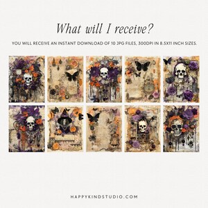 Halloween Junk Journal Kit, Gothic Witch Printable Ephemera, Vintage ...