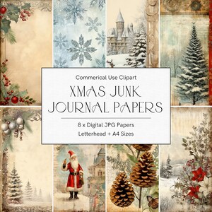 Christmas junk journal kit, Vintage Christmas, Christmas ephemera, Journaling supplies, Winter junk journal, Scrapbook supplies, Printables