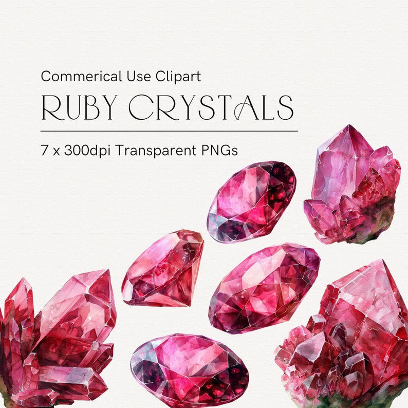 Ruby Clipart, July Birthstone, Gemini Gemstone, Raw Ruby Crystal ...