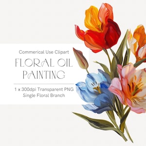 Boeket bloemen clipart, Moederdag bloemen, 3D-textuur dikke verf, olieverfschilderij clipart, enkele bloemen clipart, tropische bloemen 307
