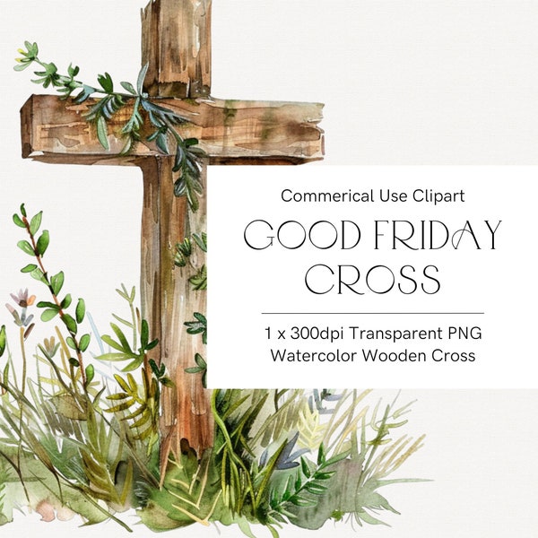 Easter cross clipart, Good friday clipart, Watercolor cross, He is Risen clipart, Easter cross png, Christian religious, Watercolor Easter