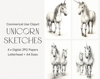 Unicorn clipart, Unicorns line art, Adult coloring book, Printable coloring, Kids coloring pages, Unicorn sketch illustrations, Fine art
