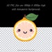 Cute Fruit Clip Art, Kawaii Fruit Clip Art, Cute Fruits Icons, Fruit ...