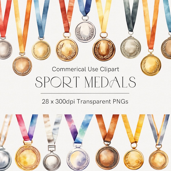 Sports medals clipart, Gold medal clipart, Silver medal clipart, Bronze medal clipart, Kids school medals, Ribbon medal, Winner award 227