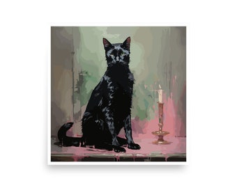 Black Cat Gothic Poster Print