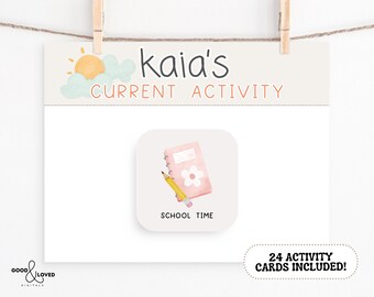 Editable Toddler/Preschooler Current Activity Chart | Preschool Activity Chart | Toddler Routine Chart | Autism Activity Chart