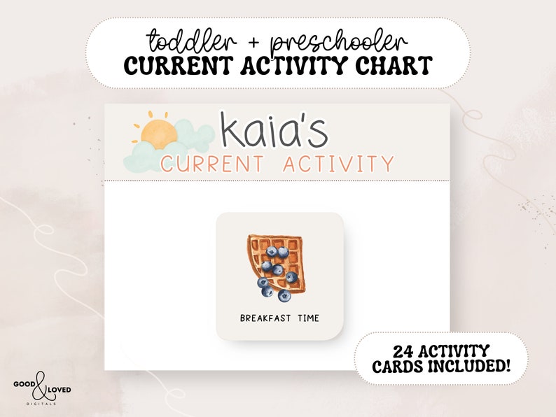 Editable Toddler/preschooler Current Activity Chart | Preschool ...