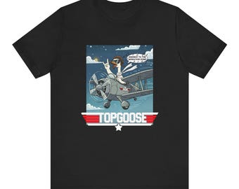 Top Goose T-Shirt | Funny Cartoon Flying Plane Shirt