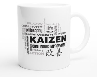 Mug Kaizen Gift Mugs Positive Mindset Mug Personnal Growth Coffee Mug Inspirational Mug Gift Coffee Lover Business Mug