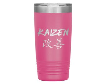 Tumbler Kaizen, Travel Mug, Motivational Tumblers Insulated, Positive Mindset Cup,  Coffee Travel, Business Gift