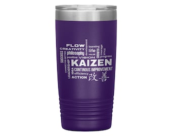 Tumbler Kaizen, Travel Mug, Motivational Tumblers Insulated, Positive Mindset Cup,  Coffee Travel, Business Gift