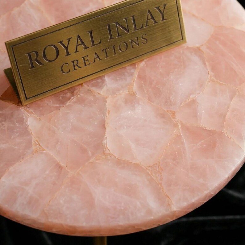 Rose Quartz Table Top: Natural Crystal Slab, Luxury Decor image 2