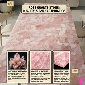 Encimera de cuarzo rosa de lujo: encimera pulida de piedra preciosa rosa para isla de cocina imagen 10