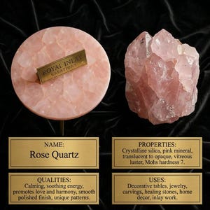 Rose Quartz Table Top: Natural Crystal Slab, Luxury Decor image 6
