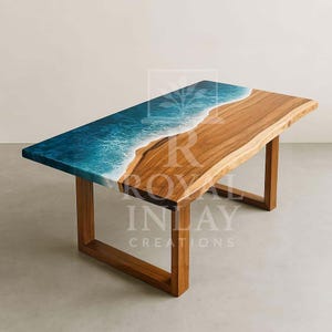 Handmade Epoxy Resin Coffee Table Top: Natural Wood Home Furniture