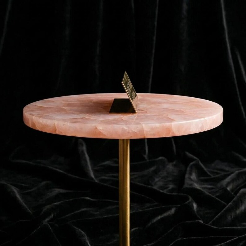 Rose Quartz Table Top: Natural Crystal Slab, Luxury Decor image 3
