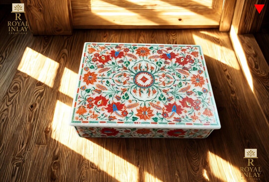 Taj Box Floral Marble Inlay Box: Taj Mahal Inspired Keepsake - Etsy