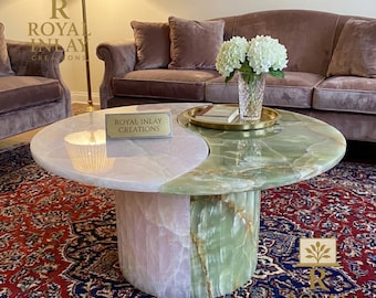 Yin Yang Onyx Coffee Table – Handcrafted Natural Stone Centerpiece