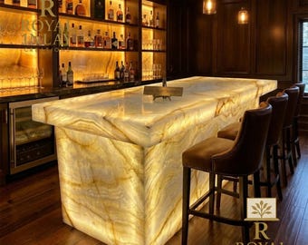 White Onyx Slab Table | Natural Stone Cocktail Table, Rectangle