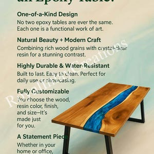 Coastal Epoxy Resin Table Top: Modern Wood Accent Table image 10