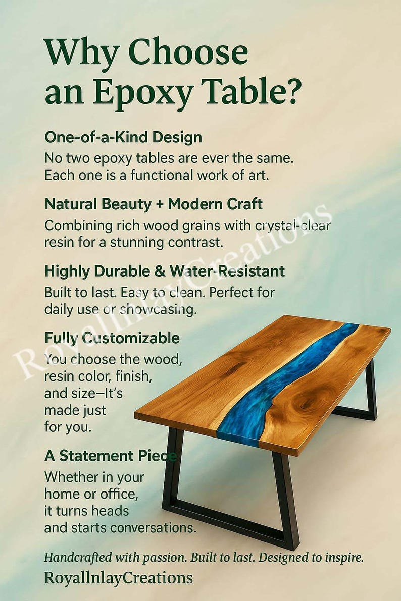Coastal Epoxy Resin Table Top: Modern Wood Accent Table image 10