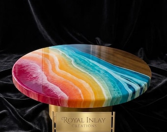 Handmade Epoxy Resin River Table Top: Custom Wood Coffee or Dining Table
