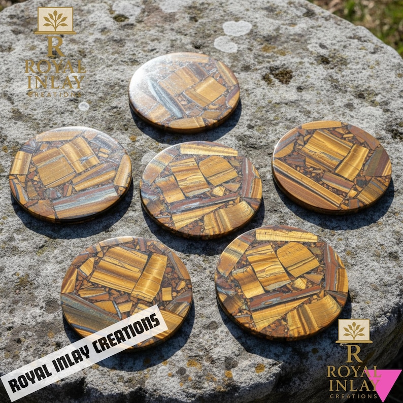 Royal Inlay Creations Tiger Eye Coaster - Thumbnail 5