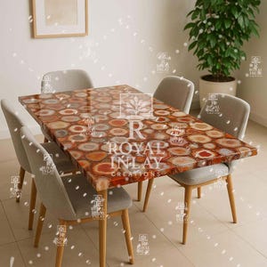 Agate Table Top with Natural Crystal Patterns, Elegant Stone Coffee Table Surface, Unique Geode Decor for Living Room or Office