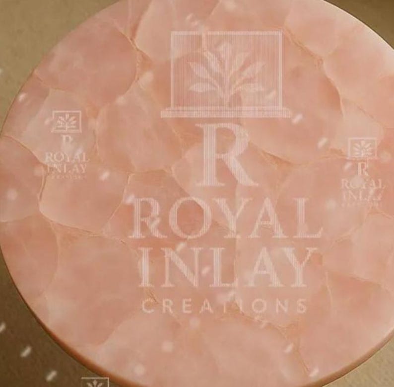 Rose Quartz Table Top: Natural Crystal Slab, Luxury Decor image 11