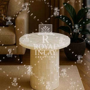 Selenite Table Top, Selenite Round Side Tabletop , Luxury Crystal Accent Table , Home Sofa Decor