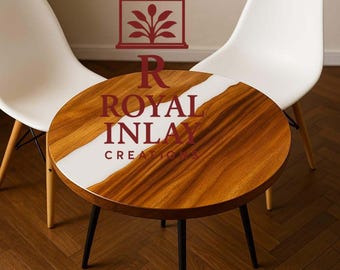 Tablero de mesa de río epoxi hecho a mano: decoración de madera única